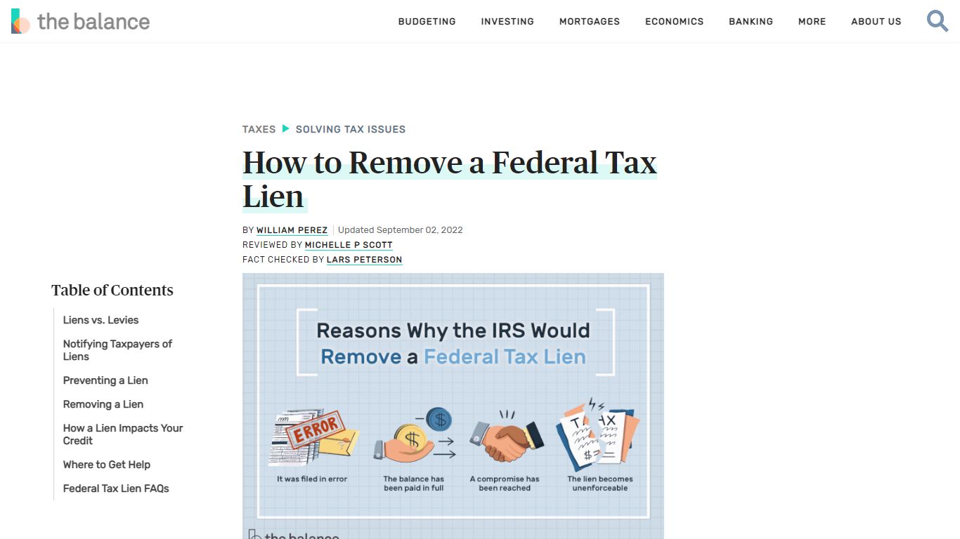 How To Prevent and Remove Federal Tax Liens - The Balance